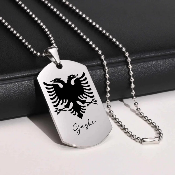 Albanischer Adler Dog Tag Halskette