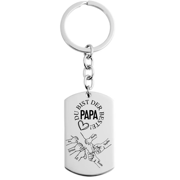 Bester Papa oder Beste Mama Edelstahlschlüsselanhänger