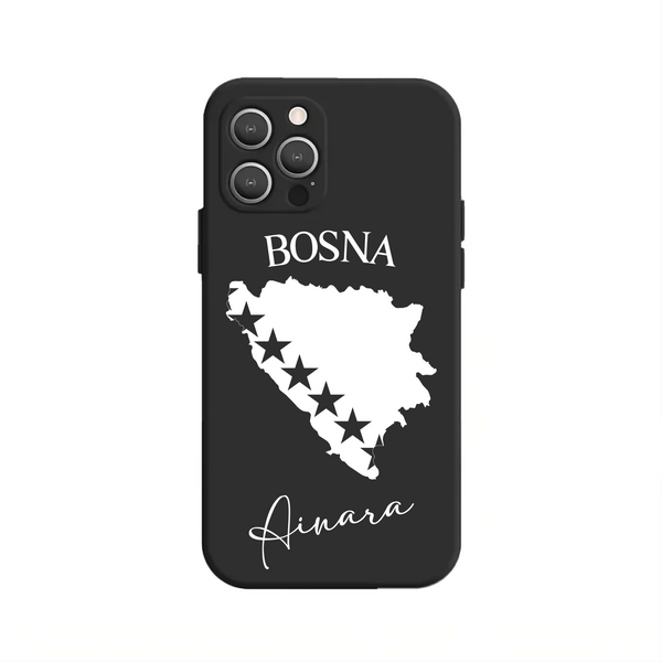 Bosnien Wappen inkl. Wunschname White Print