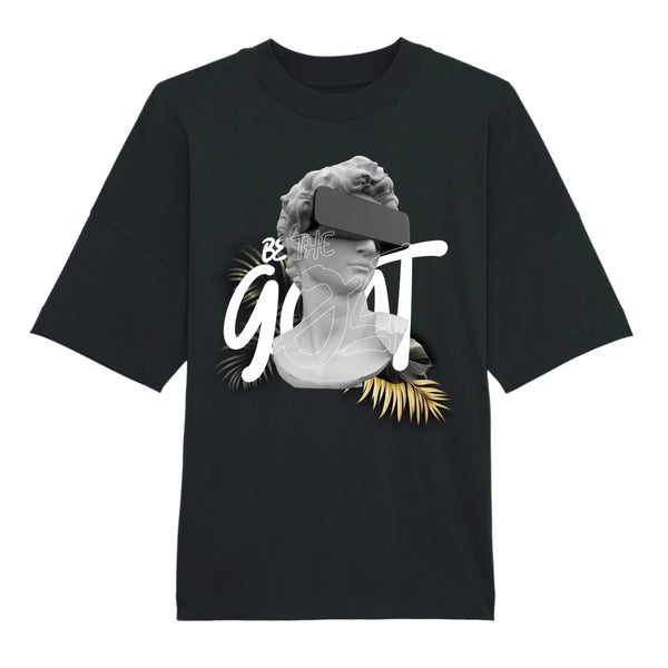 Goat Modern Skulptur Oversize Black T-Shirt Front Print