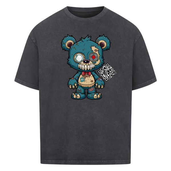 Zombie Teddy mit QR Code Oversize T-Shirt Vancy