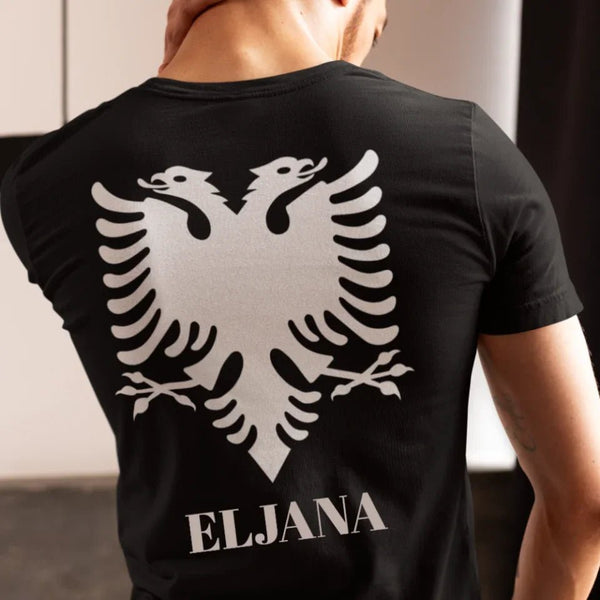 Albanischer Adler Premium T-Shirt mit Wunschnamen Back Print - Idlords