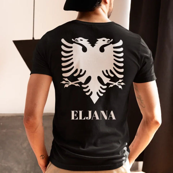 Albanischer Adler Premium T-Shirt mit Wunschnamen Back Print - Idlords