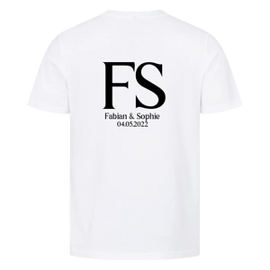 Unisex Pärchen T-Shirt mit Wunschnamen und Datum Back Print - Idlords