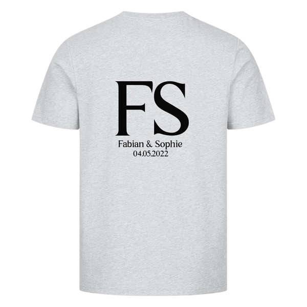 Unisex Pärchen T-Shirt mit Wunschnamen und Datum Back Print - Idlords