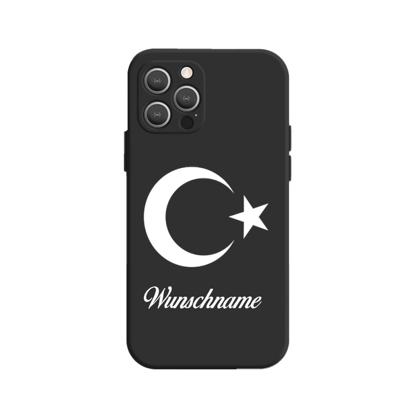 Türksche Flagge inkl. Wunschname White Print